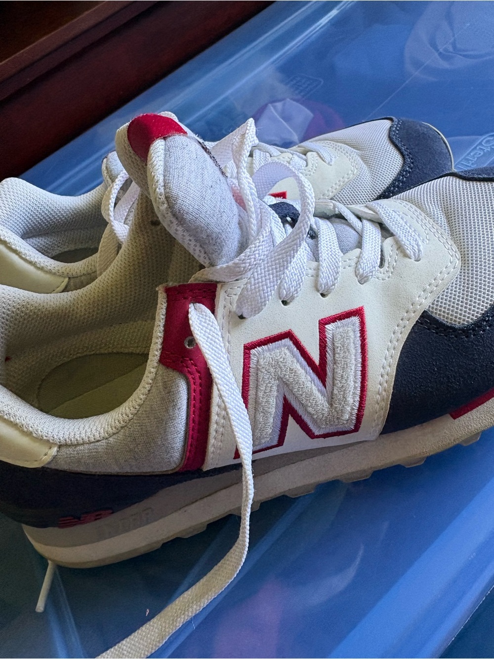 White and Red Athletic Sneakers - Classic 'N' Logo